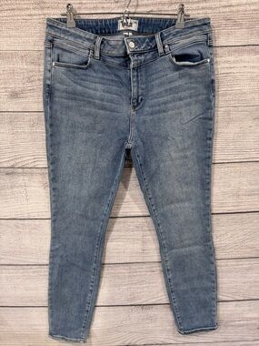 Paige Hoxton Slim Ankle Jeans Light Wash Women’s Sz 33 Cut Off Oceanview Stretch